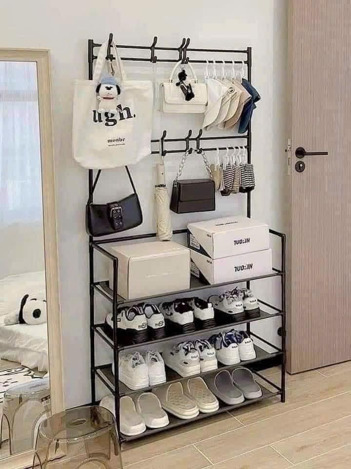 KỆ GIÀY DÉP CÓ MÓC TREO QUẦN ÁO